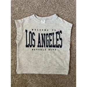 Zara Kids Los Angeles Sleeveless Sweatshirt Vest Gray Size 7